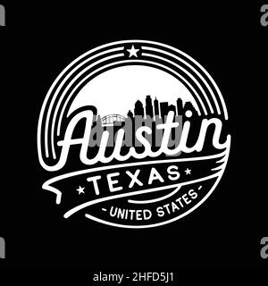 Logo von Austin Texas. City of Austin Vektor-Design-Vorlage. Stock Vektor