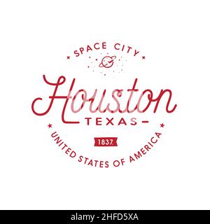 Die Stadt Houston. Space City. Vektor und Illustration. Stock Vektor