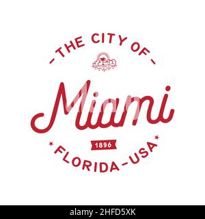 Miami-Logo. Miami Florida Vektor Design Vorlage. Vektor und Illustration. Stock Vektor