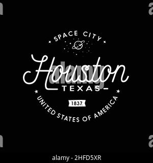 Die Stadt Houston. Space City. Vektor und Illustration. Stock Vektor