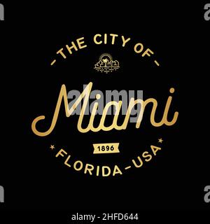 Miami-Logo. Miami Florida Vektor Design Vorlage. Vektor und Illustration. Stock Vektor