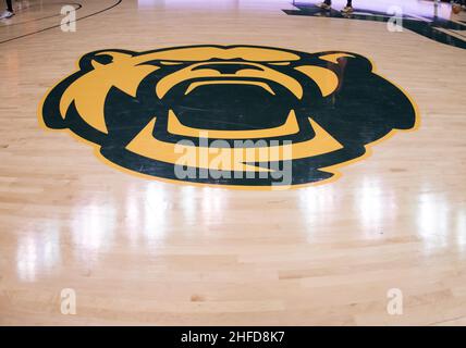 Waco, Texas, USA. 15th Januar 2022. Baylor trägt das Logo vor dem NCAA Football-Spiel zwischen den Texas Tech Red Raiders und Baylor Bears im Ferrell Center in Waco, Texas. Matthew Lynch/CSM/Alamy Live News Stockfoto