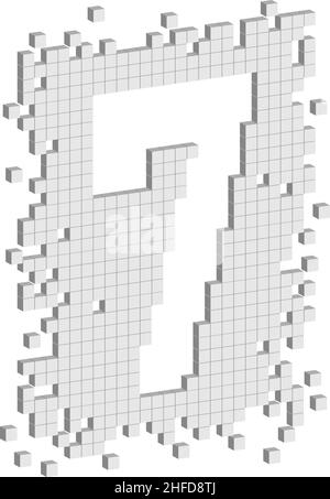 Vektor-Illustration 3D zufällige Würfel geformt sieben Zahl Stock Vektor