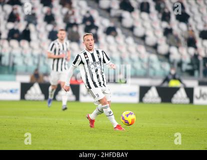 Turin, Italien. 15th Januar 2022. Melo Arthur (Juventus FC) während des Fußballspiels der italienischen Meisterschaft Serie A zwischen dem FC Juventus und Udinese Calcio am 15. Januar 2022 im Allianz-Stadion in Turin, Italien - Foto Nderim Kaceli/DPPI Credit: DPPI Media/Alamy Live News Stockfoto