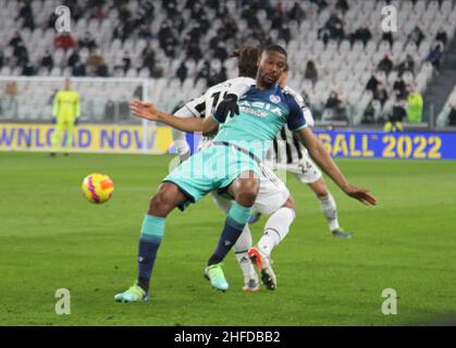 Turin, Italien. 15th. Jan 2022. Während der italienischen Meisterschaft Serie A Fußballspiel zwischen Juventus FC und Udinese Calcio am 15. Januar 2022 im Allianz Stadion in Turin, Italien - Foto Nderim Kaceli/DPPI Credit: DPPI Media/Alamy Live News Stockfoto