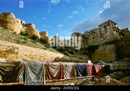 Schöne Panorama der Golden Fort Jaisalmer, Indien Stockfoto