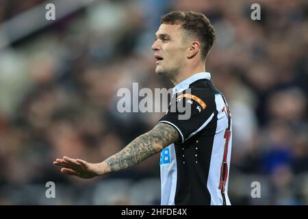 Newcastle, Großbritannien. 15th Januar 2022. Kieran Trippier #15 von Newcastle United während des Spiels in Newcastle, Vereinigtes Königreich am 1/15/2022. (Foto von Mark Cosgrove/News Images/Sipa USA) Quelle: SIPA USA/Alamy Live News Stockfoto