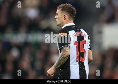 Newcastle, Großbritannien. 15th Januar 2022. Die Rückseite von Kieran Trippier #15 des Newcastle United Trikots in Newcastle, Vereinigtes Königreich am 1/15/2022. (Foto von Mark Cosgrove/News Images/Sipa USA) Quelle: SIPA USA/Alamy Live News Stockfoto