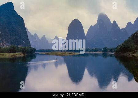 China, Provinz Guanxi, Fluss Li bei Xing Ping Stockfoto