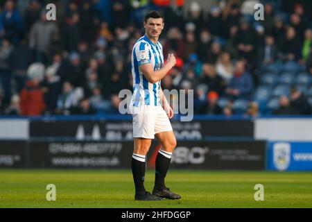 Huddersfield, Großbritannien. 15th Januar 2022. Matty Pearson #4 von Huddersfield Town in Huddersfield, Vereinigtes Königreich am 1/15/2022. (Foto von Ben Early/News Images/Sipa USA) Quelle: SIPA USA/Alamy Live News Stockfoto