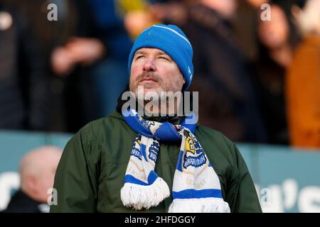 Huddersfield, Großbritannien. 15th Januar 2022. Ein Fan von Huddersfield Town in Huddersfield, Großbritannien am 1/15/2022. (Foto von Ben Early/News Images/Sipa USA) Quelle: SIPA USA/Alamy Live News Stockfoto