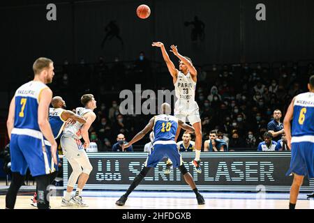 Axel Toupane von Paris Basketball während der französischen Meisterschaft, Betclic Elite Basketball Spiel zwischen Paris Basketball und Metropolitans 92 (Boulogne-Levallois) am 15. Januar 2022 in Halle Georges Karpentier in Paris, Frankreich - Foto Victor Joly / DPPI Stockfoto