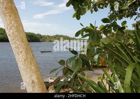 porto seguro, bahia, brasilien - 25. februar 2011: Blick auf das Dorf Caraiva, Gemeinde Porto Seguro, südlich von Bahia. Stockfoto