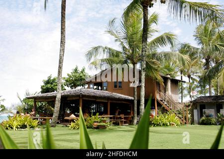 porto seguro, bahia, brasilien - 25. februar 2011: Blick auf das Dorf Caraiva, Gemeinde Porto Seguro, südlich von Bahia. Stockfoto