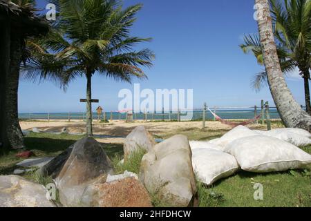 porto seguro, bahia, brasilien - 25. februar 2011: Blick auf das Dorf Caraiva, Gemeinde Porto Seguro, südlich von Bahia. Stockfoto