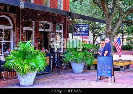 Belfords Restaurant in City Market Savannah Stockfoto