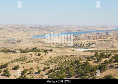 Blick vom alten Karakus Tumulus in der Türkei Stockfoto