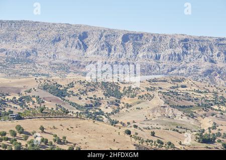 Blick vom alten Karakus Tumulus in der Türkei Stockfoto