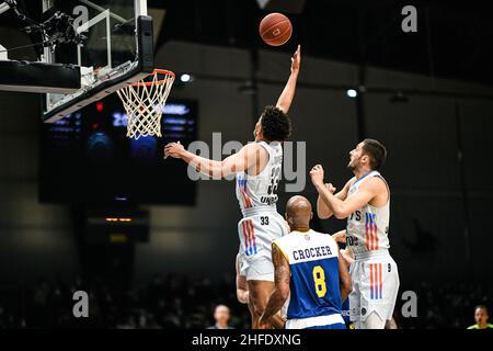 Axel Toupane von Paris Basketball während der französischen Meisterschaft, Betclic Elite Basketball Spiel zwischen Paris Basketball und Metropolitans 92 (Boulogne-Levallois) am 15. Januar 2022 in Halle Georges Karpentier in Paris, Frankreich - Foto Victor Joly / DPPI Stockfoto