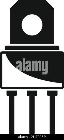 Spannung Fototransistor Symbol einfacher Vektor. Elektrischer Regler. Leistungsstabilisator Stock Vektor