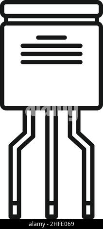 Umrissvektor für das Symbol des Spannungsstabilisators Elektrischer Regler. Leistungsdiode Stock Vektor