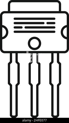 Umriss des Symbols für die Spannungsladung. Elektrischer Regler. Transformator Stock Vektor