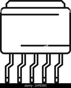 Umriss-Vektor des Symbols für den Spannungsgenerator. Elektrischer Regler. Leistungsstabilisator Stock Vektor