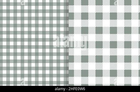 Vichy Nahtloses Set. Pastellfarbenes Gingham-Muster. Hintergrund für Ostern, Tapete, Decke. Stock Vektor