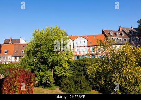 Schöne Fachwerkhäuser in Frankfurt-Hoechst Stockfoto