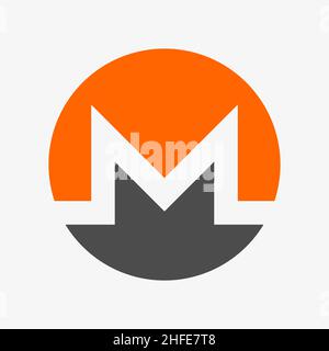 Vektor-Logo von Monero. XMR-Symbol. Kryptowährung Stock Vektor