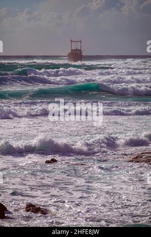 Das Wrack der MS Demetrios II der Küste der Insel Zypern, EU, östliches Mittelmeer, Mittlerer Osten Stockfoto