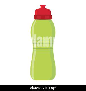 Kunststoff-Wasserflasche für Fitness, Farbvektor Illustration, Design Print, Dekoration Stock Vektor
