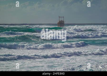 Das Wrack der MS Demetrios II der Küste der Insel Zypern, EU, östliches Mittelmeer, Mittlerer Osten Stockfoto