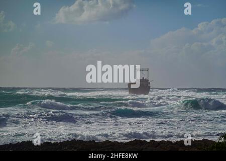 Das Wrack der MS Demetrios II der Küste der Insel Zypern, EU, östliches Mittelmeer, Mittlerer Osten Stockfoto