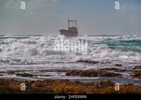 Das Wrack der MS Demetrios II der Küste der Insel Zypern, EU, östliches Mittelmeer, Mittlerer Osten Stockfoto