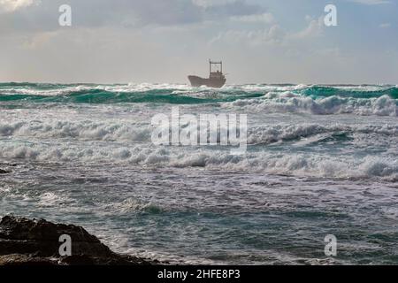 Das Wrack der MS Demetrios II der Küste der Insel Zypern, EU, östliches Mittelmeer, Mittlerer Osten Stockfoto