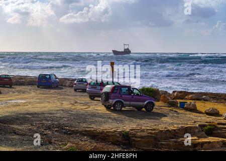 Das Wrack der MS Demetrios II der Küste der Insel Zypern, EU, östliches Mittelmeer, Mittlerer Osten Stockfoto