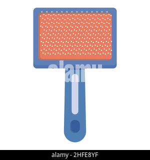 PET-Bürste für Hunde und Katzen, farbisolierte Vektorgrafik. Stock Vektor