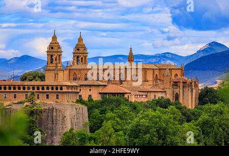 Catedral de Santa Maria la Real, 15th Jahrhundert eine römisch-katholische Kathedrale gotischer Architektur in Pamplona, Spanien Stockfoto