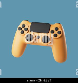 Einfaches kabelloses Gamepad für Gaming 3D Rendering-Illustration. Isoliertes Objekt im Hintergrund Stockfoto