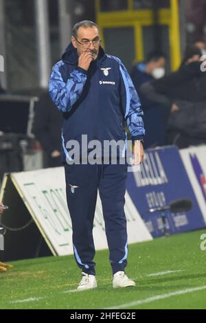 Salerno, Italien. 15th Januar 2022. Maurizio Sarri (SS Lazio) während der Serie Ein Spiel zwischen US Salernitana 1919 und SS Lazio im Stadio Arechi. Latium gewinnt 3:0. (Foto von Agostino Gemito/Pacific Press) Quelle: Pacific Press Media Production Corp./Alamy Live News Stockfoto