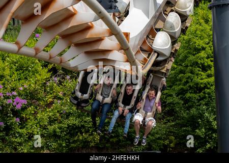 Hochwertige Bilder Alton Towers UK Theme Park und Achterbahnen, einschließlich Nemesis, Smiler, RITA AIR Stockfoto