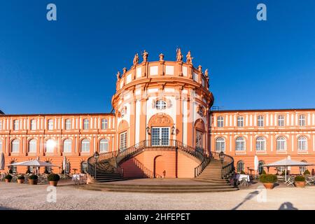 Berühmtes Schloss Biebrich in Wiesbaden Stockfoto