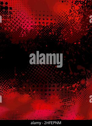 Hintergrund mit Blots. Rahmen für Text . Roter und schwarzer Hintergrund. Vektorgrafik Stock Vektor