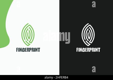 Modernes Liner Fingerprint Logo Concept Design und Vektorgrafik Stock Vektor