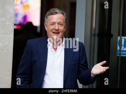London, Großbritannien. 16th Januar 2022. Der Journalist Piers Morgan verlässt die BBC, nachdem er in der neuen Sonntagvormittag-Show auftrat. Kredit: Mark Thomas/Alamy Live Nachrichten Stockfoto