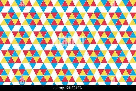 Dreieck abstrakt Hintergrund geometrische Formen gelb blau rot Stock Vektor