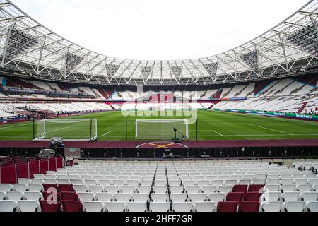 London, England, 16th. Januar 2022. Allgemeiner Blick in den Boden vor dem Spiel der Premier League im Londoner Stadion. Bildnachweis sollte lauten: Kieran Cleeves / Sportimage Stockfoto