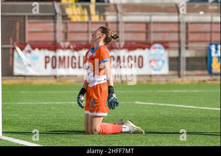 Sara Cetinja (21) Pomigliano Calcio Femminile während des italienischen Serie A Women 2021/2022-Matches zwischen Pomigliano Calcio Femminile und Juventus Women am 16. Januar 2022 im Stadion Ugo Gobbato in Pomigliano Italien Stockfoto