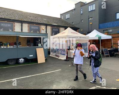 Vegetarischer Markt im Wolverton Milton Keynes UK Stockfoto